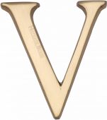 C1565 2 V-PB Heritage Brass Alphabet V Pin Fix 51mm &lpar;2"&rpar; Polished Brass Finish