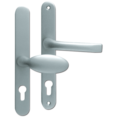 Click Here To Enlarge This Photo Of L18445 - MILA Polished Chrome Espagnolette Handles - 92&sol;62mm Centres - 211mm Screw Centres - 240mm Backplate
