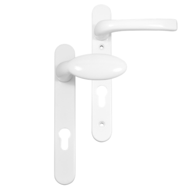 Click Here To Enlarge This Photo Of L18446 - MILA White Espagnolette Handles - 92mm Centres - 122mm Screw Centres - 220mm Backplate