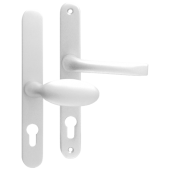 L18453 - MILA White Espagnolette Handles - 92&sol;62mm Centres - 211mm Screw Centres - 240mm Backplate