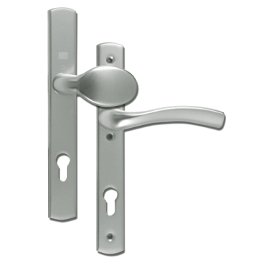 Click Here To Enlarge This Photo Of L18460 - WINKHAUS Silver Espagnolette Handles R&sol;H - 92mm Centres - 214mm Screw Centres - 260mm Backplate