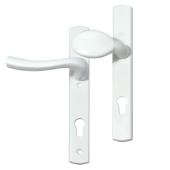 L18462 - WINKHAUS White Espagnolette Handles L&sol;H - 92mm Centres - 214mm Screw Centres - 260mm Backplate