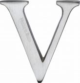 C1565 2 V-SC Heritage Brass Alphabet V Pin Fix 51mm &lpar;2"&rpar; Satin Chrome Finish