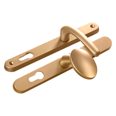 Click Here To Enlarge This Photo Of L25725 - Fab & Fix Gold Espagnolette Handles - 92mm Centres - 211mm Screw Centres - 243mm Backplate