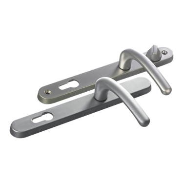 Click Here To Enlarge This Photo Of L25736 - Fab & Fix Polished Chrome Espagnolette Handles - 92&sol;62mm Centres - 211mm Screw Centres - 243mm Backplate