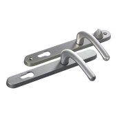 L25736 - Fab & Fix Polished Chrome Espagnolette Handles - 92&sol;62mm Centres - 211mm Screw Centres - 243mm Backplate