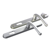 L25737 - Fab & Fix Satin Chrome Espagnolette Handles - 92&sol;62mm Centres - 211mm Screw Centres - 243mm Backplate