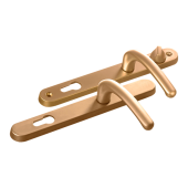 L25738 - Fab & Fix Gold Espagnolette Handles - 92&sol;62mm Centres - 211mm Screw Centres - 243mm Backplate