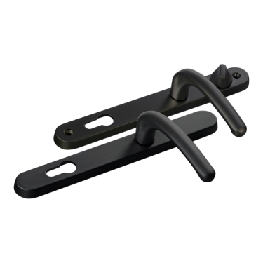 Click Here To Enlarge This Photo Of L25739 - Fab & Fix Black Espagnolette Handles - 92&sol;62mm Centres - 211mm Screw Centres - 243mm Backplate
