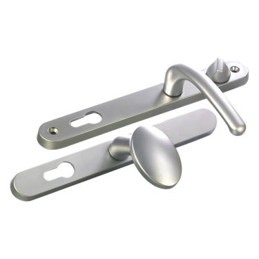 Click Here To Enlarge This Photo Of L25742 - Fab & Fix Satin Chrome Espagnolette Handles - 92&sol;62mm Centres - 211mm Screw Centres - 243mm Backplate