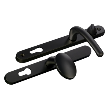 Click Here To Enlarge This Photo Of L25744 - Fab & Fix Black Espagnolette Handles - 92&sol;62mm Centres - 211mm Screw Centres - 243mm Backplate