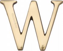 C1565 2 W-PB Heritage Brass Alphabet W Pin Fix 51mm &lpar;2"&rpar; Polished Brass Finish