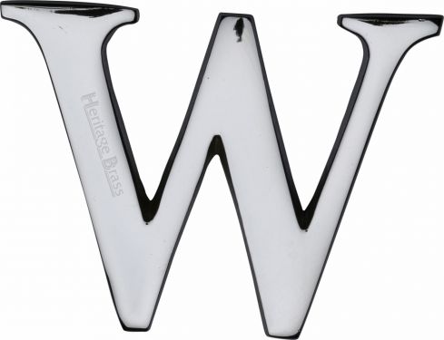 Click Here To Enlarge This Photo Of C1565 2 W-PC Heritage Brass Alphabet W Pin Fix 51mm &lpar;2"&rpar; Polished Chrome Finish