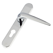 L28981 - Trojan Polished Chrome Espagnolette Handles - 92&sol;62mm Centres - 210mm Screw Centres - 240mm Backplate