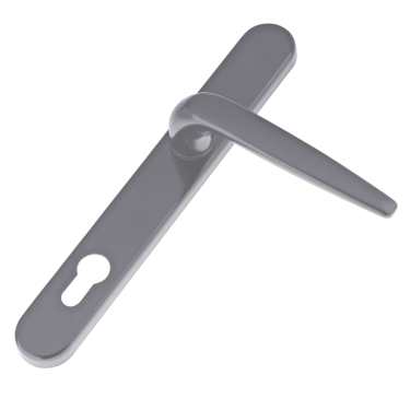 Click Here To Enlarge This Photo Of L28983 - Trojan Silver Espagnolette Handles - 92&sol;62mm Centres - 210mm Screw Centres - 240mm Backplate