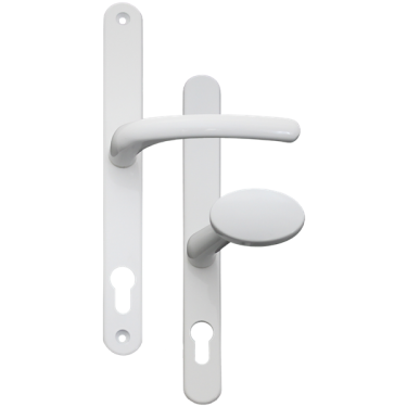Click Here To Enlarge This Photo Of L29815 - Fab & Fix White Espagnolette Handles - 92&sol;62mm Centres - 240mm Screw Centres - 270mm Backplate