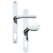 L29818 - Fab & Fix Polished Chrome Espagnolette Handles - 92&sol;62mm Centres - 240mm Screw Centres - 270mm Backplate