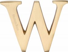 C1565 2 W-SB Heritage Brass Alphabet W Pin Fix 51mm &lpar;2"&rpar; Satin Brass Finish