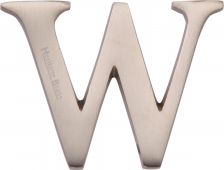 C1565 2 W-SN Heritage Brass Alphabet W Pin Fix 51mm &lpar;2"&rpar; Satin Nickel Finish