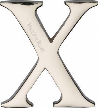 Click Here To Enlarge This Photo Of C1565 2 X-PNF Heritage Brass Alphabet X Pin Fix 51mm &lpar;2"&rpar; Polished Nickel Finish