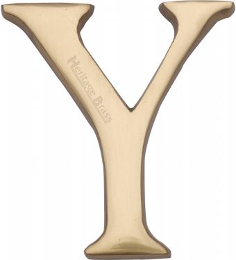 Click Here To Enlarge This Photo Of C1565 2 Y-PB Heritage Brass Alphabet Y Pin Fix 51mm &lpar;2"&rpar; Polished Brass Finish