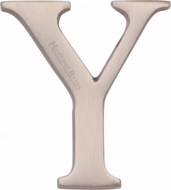 Click Here To Enlarge This Photo Of C1565 2 Y-SN Heritage Brass Alphabet Y Pin Fix 51mm &lpar;2"&rpar; Satin Nickel Finish