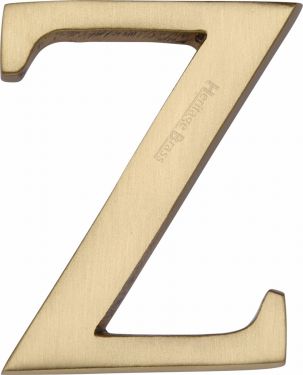 Click Here To Enlarge This Photo Of C1565 2 Z-SB Heritage Brass Alphabet Z Pin Fix 51mm &lpar;2"&rpar; Satin Brass Finish