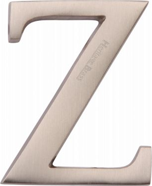 Click Here To Enlarge This Photo Of C1565 2 Z-SN Heritage Brass Alphabet Z Pin Fix 51mm &lpar;2"&rpar; Satin Nickel Finish