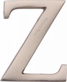 C1565 2 Z-SN Heritage Brass Alphabet Z Pin Fix 51mm &lpar;2"&rpar; Satin Nickel Finish