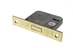Atlantic - ALKDEAD3LK3PB 3 Lever Key Deadlock &lbrack;CE&rsqb; 3" - Polished Brass