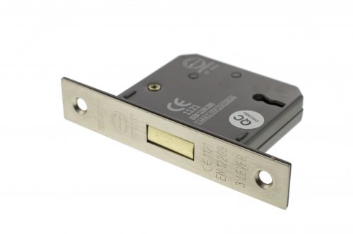 Click Here To Enlarge This Photo Of Atlantic - ALKDEAD3LK3SN 3 Lever Key Deadlock &lbrack;CE&rsqb; 3" - Satin Nickel