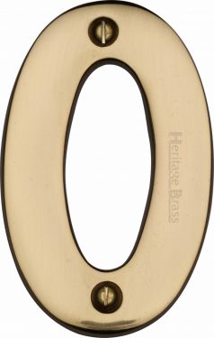 Click Here To Enlarge This Photo Of C1566 0-PB Heritage Brass Numeral 0 Face Fix 76mm &lpar;3"&rpar; Polished Brass Finish