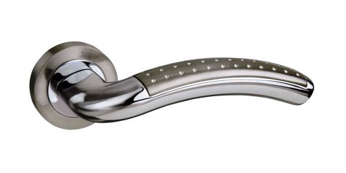 Click Here To Enlarge This Photo Of Atlantic - M78SNCP Mediterranean 'Monaco' Lever on Round Rose - Satin Nickel&sol;Polished Chrome
