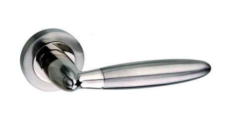 Click Here To Enlarge This Photo Of Atlantic - M83SNNP Mediterranean 'Gibraltar' Lever on Round Rose - Satin&sol;Polished Nickel