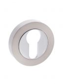Atlantic - MESCESNCP Mediterranean Euro Escutcheons on Round Rose - Satin Nickel&sol;Polished Chrome