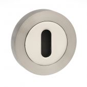 Atlantic - MESCKSNNP Mediterranean Key Escutcheons on Round Rose - Satin&sol;Polished Nickel