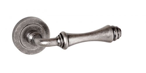Click Here To Enlarge This Photo Of Atlantic - OE127DS Old English 'Durham' Lever on Round Rose - Distressed Silver