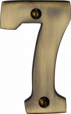 Click Here To Enlarge This Photo Of C1566 7-AT Heritage Brass Numeral 7 Face Fix 76mm &lpar;3"&rpar; Antique Brass Finish