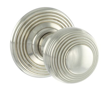 Click Here To Enlarge This Photo Of Atlantic - OE50RMKPN Old English 'Ripon' Solid Brass Reeded Mortice Knob on Concealed Fix Rose - Polished Nickel