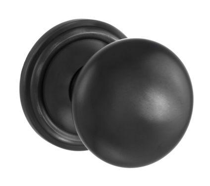 Click Here To Enlarge This Photo Of Atlantic - OE58MMKMB Old English 'Harrogate' Solid Brass Mushroom Mortice Knob on Concealed Fix Rose - Matt Black
