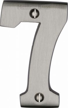 Click Here To Enlarge This Photo Of C1566 7-SN Heritage Brass Numeral 7 Face Fix 76mm &lpar;3"&rpar; Satin Nickel Finish