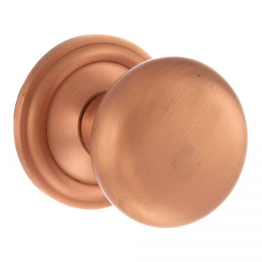 Click Here To Enlarge This Photo Of Atlantic - OE58MMKUSC Old English 'Harrogate' Solid Brass Mushroom Mortice Knob on Concealed Fix Rose - Urban Satin Copper