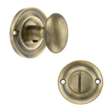 Click Here To Enlarge This Photo Of Atlantic - OEOWCAB Old English Solid Brass Oval WC Turn and Release - Antique Brass