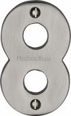 C1566 8-SN Heritage Brass Numeral 8 Face Fix 76mm &lpar;3"&rpar; Satin Nickel Finish