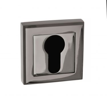 Click Here To Enlarge This Photo Of Atlantic - S2ESCESBN STATUS Euro Escutcheons on Square Rose - Black Nickel