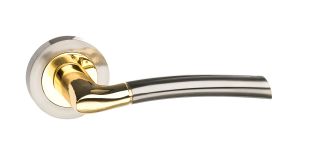 Atlantic - S33RSNBP STATUS 'Indiana' Lever on Round Rose - Satin Nickel&sol;Polished Brass