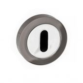 Atlantic - S3ESCKRBNPC STATUS Key Escutcheons on Round Rose - Black Nickel&sol;Polished Chrome