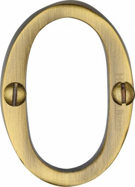 Click Here To Enlarge This Photo Of C1567 0-AT Heritage Brass Numeral 0 Face Fix 51mm &lpar;2"&rpar; Antique Brass Finish
