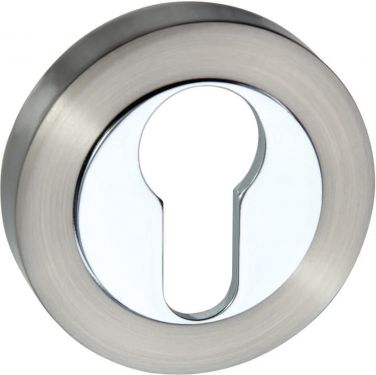 Click Here To Enlarge This Photo Of Atlantic - SPMESCESNCP Senza Pari Euro Escutcheons on Round Rose - Satin Nickel&sol;Polished Chrome