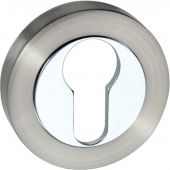 Atlantic - SPMESCESNCP Senza Pari Euro Escutcheons on Round Rose - Satin Nickel&sol;Polished Chrome